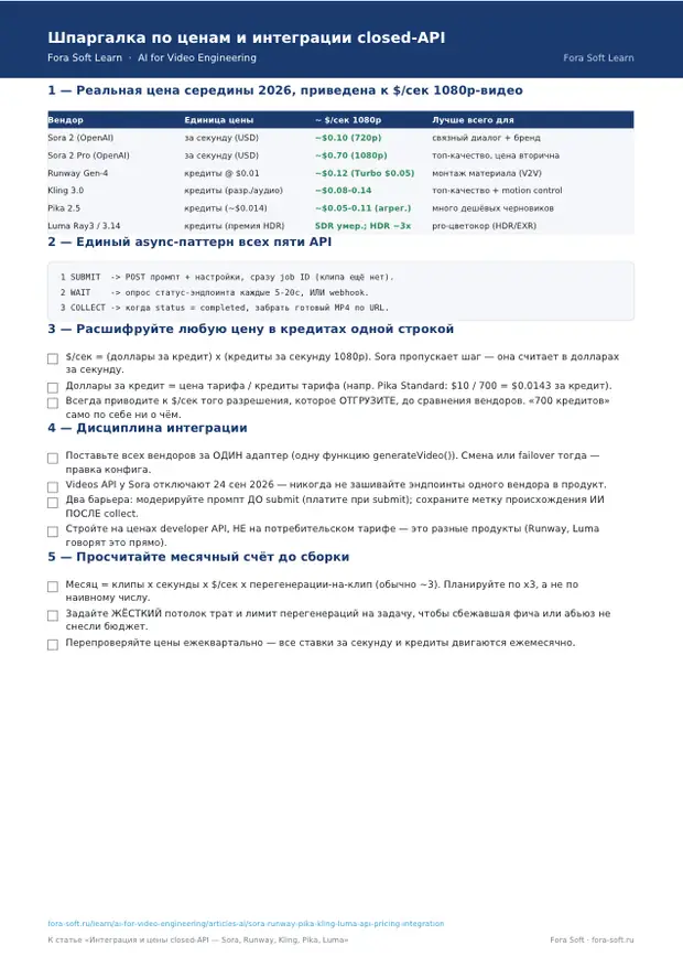 Первая страница материала «Шпаргалка по ценам и интеграции закрытых API»