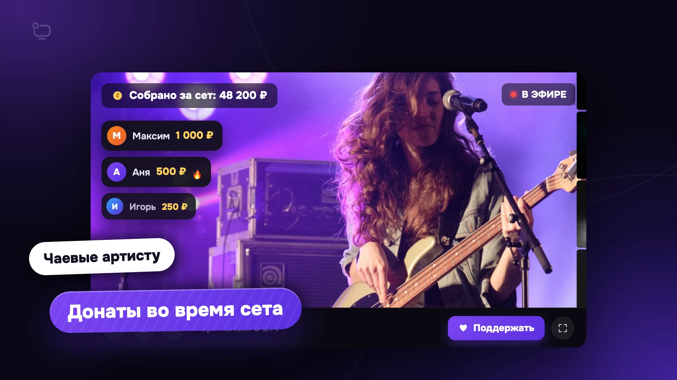 Донаты во время сета